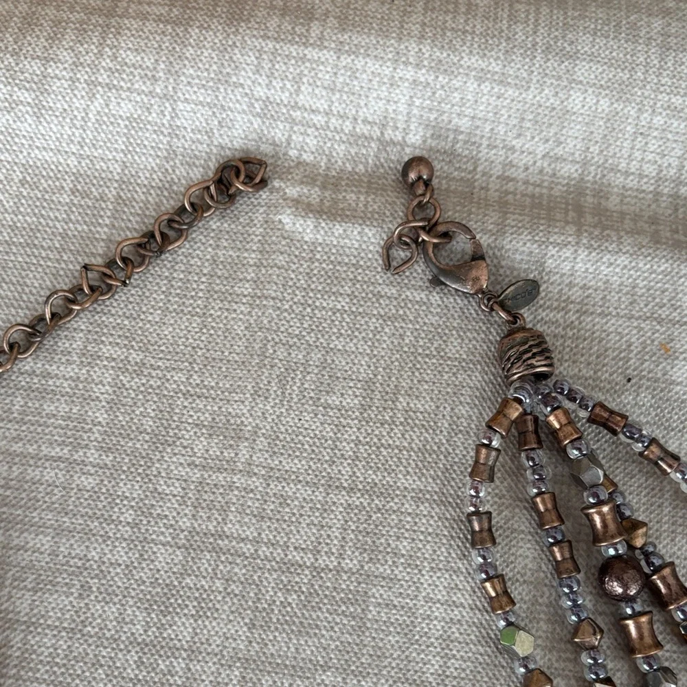 Chic Multi-Strand Bronze Necklace - Picture 6 of 6